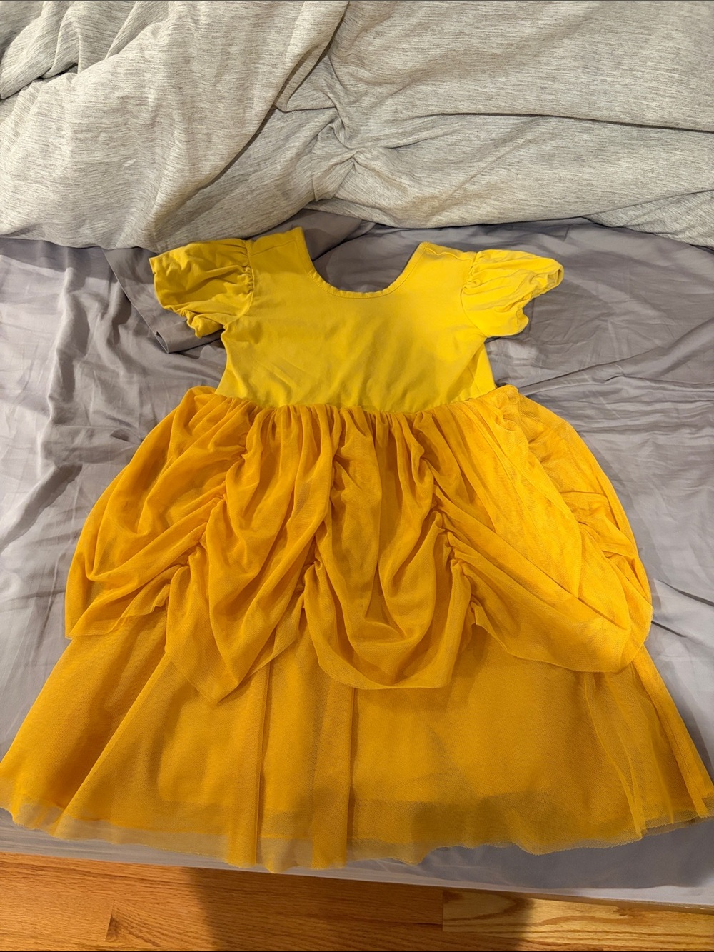 Hanna Andersson Yellow Tulle Puff Sleeve Dress